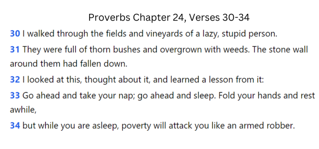 Proverbs 24 mentioning the sin of sloth